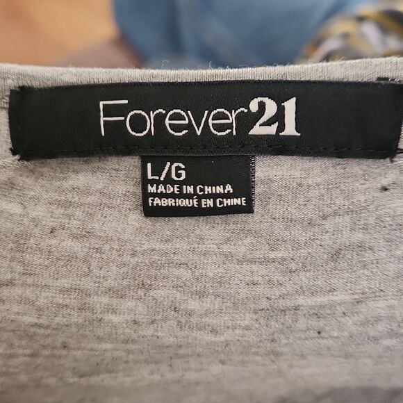 Forever 21 gray women's large gray tank top silver and gold bling sequins - Picture 3 of 5